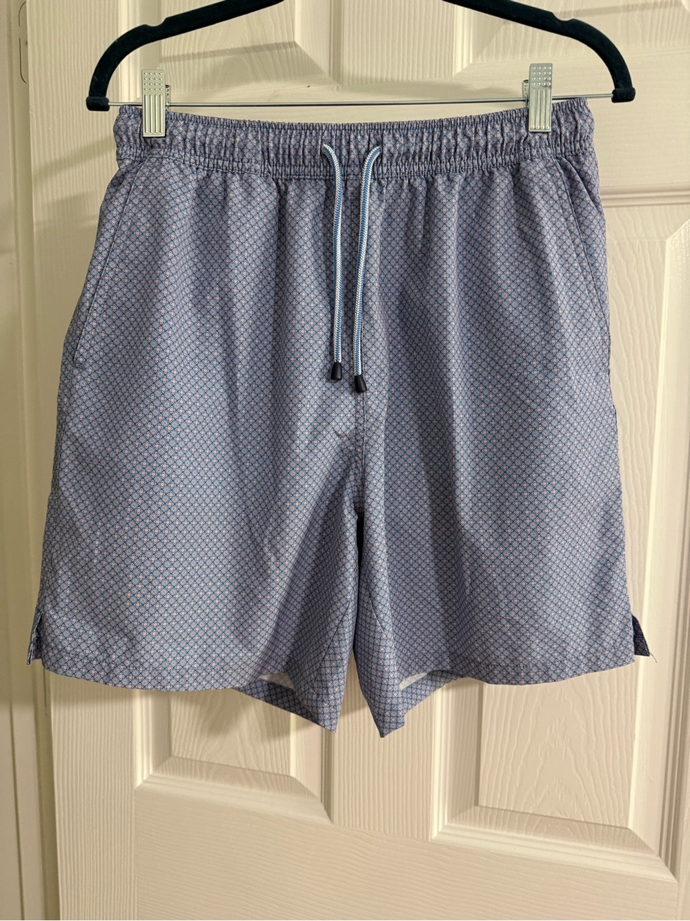 Peter Millar Men's Light Blue Patterned Swim Shorts